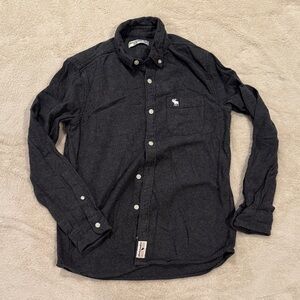 Boys Abercrombie grey soft fleece like Button-Up Shirt